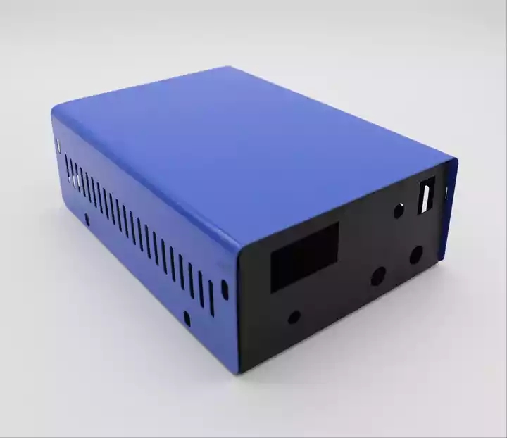 Scatola elettrica di controllo in acciaio nero blu personalizzato